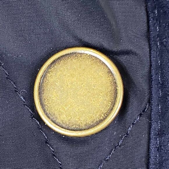 Talbots Plus Quilted Vest Womens 2X Lightweight Puffer Navy Blue Gold Button - Picture 4 of 9